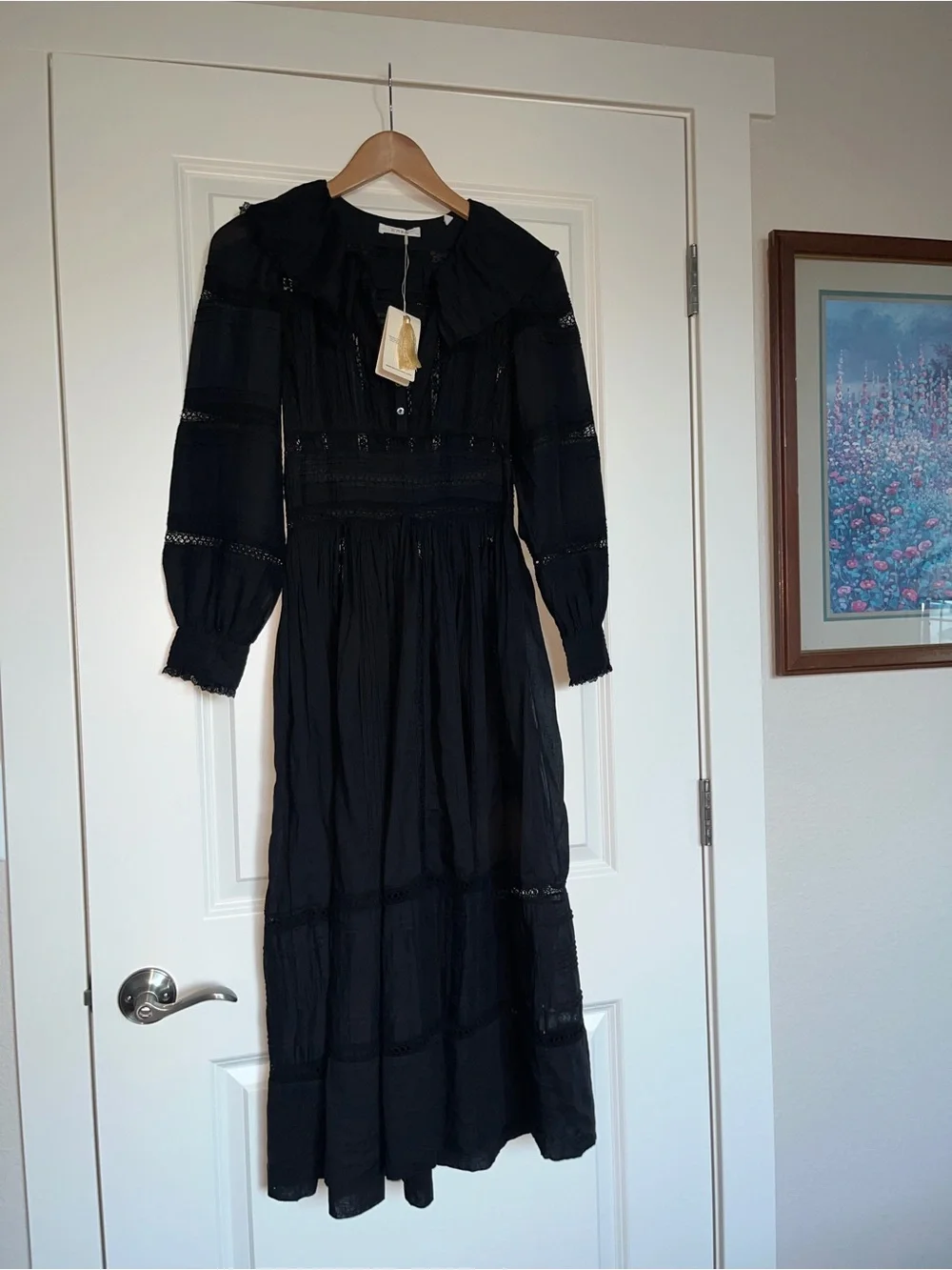 NWT XXS DÔEN Black Marla Dress